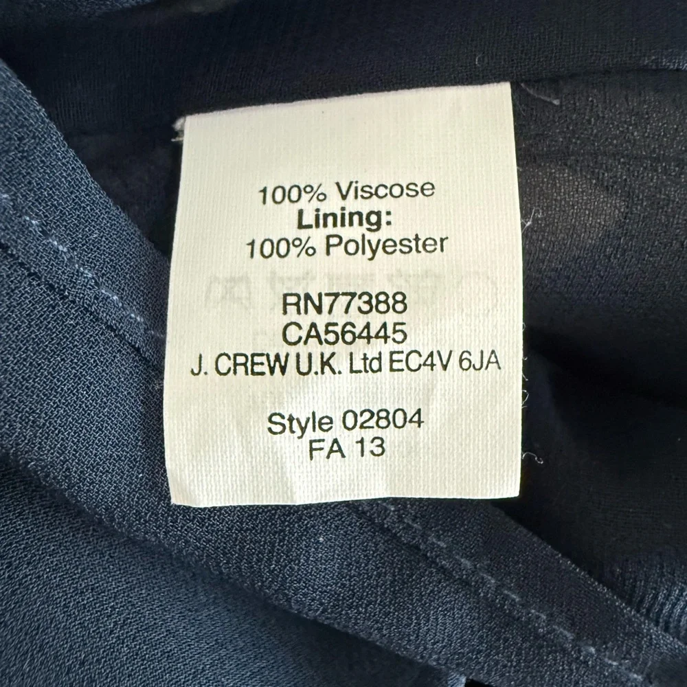 J. Crew Half-Placket Sheath Dress in Navy Blue and White Tossed Hearts Size 0 - Picture 13 of 13